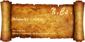 Némedy Csaba névjegykártya